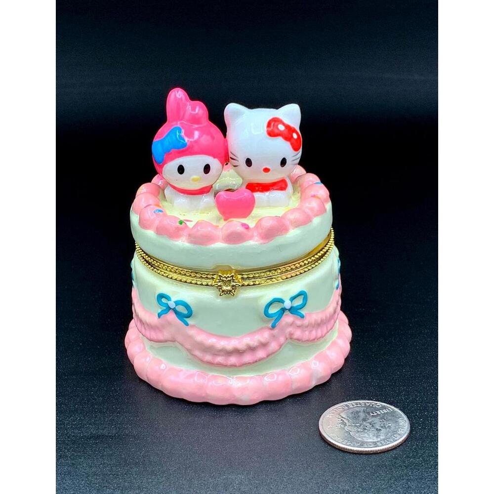 Kawaii Hello Kitty My Melody Trinket Box - Ceramic Hinged Keepsake Organizer - Picture 4 of 4